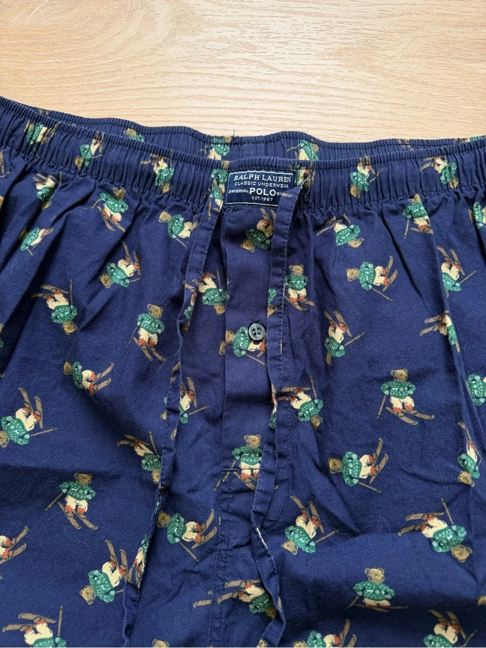 Polo Ralph Lauren Bear Pajama Pants Men’s XL Navy Ski Bear Cotton Poplin Lounge